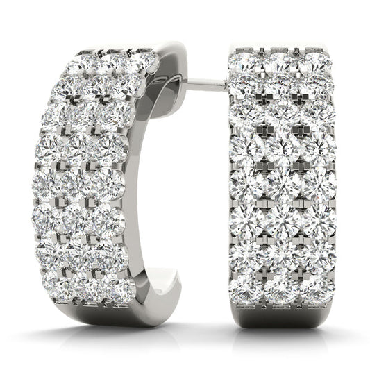 Lab Diamond J-Hoop Earrings