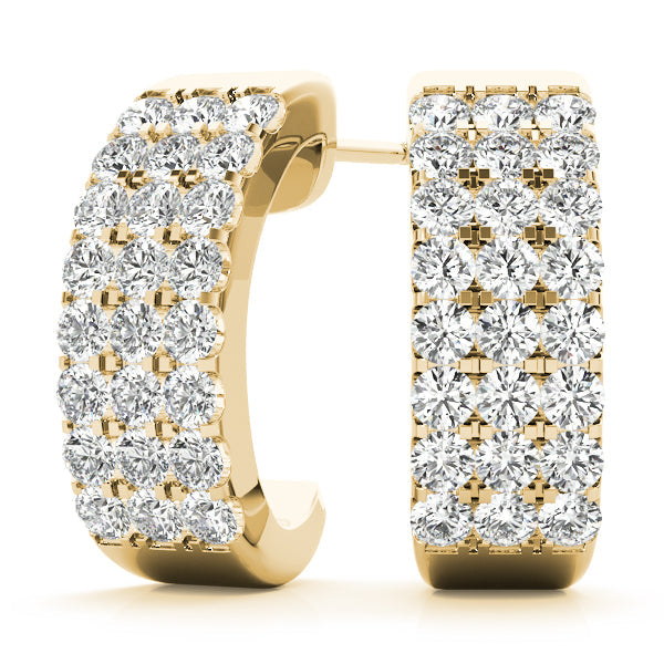 Lab Diamond J-Hoop Earrings