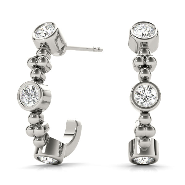 Lab Diamond J-Hoop Earrings