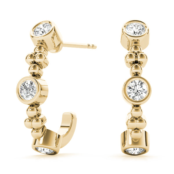 Lab Diamond J-Hoop Earrings