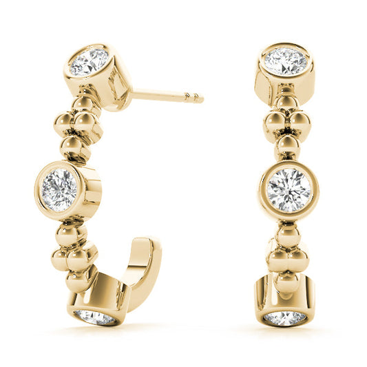 Lab Diamond J-Hoop Earrings