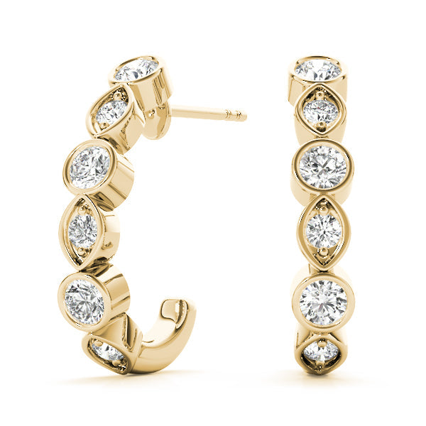 Lab Diamond J-Hoop Earrings