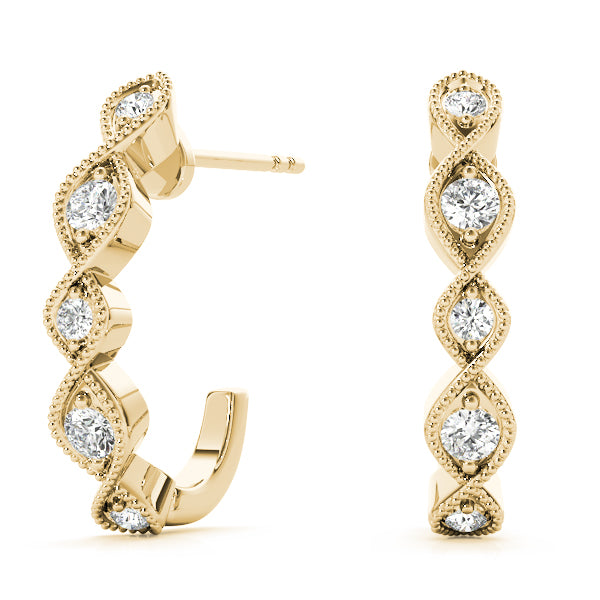 Lab Diamond J-Hoop Earrings