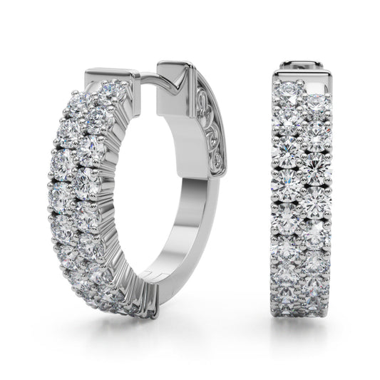 Lab Diamond Hoop Earrings