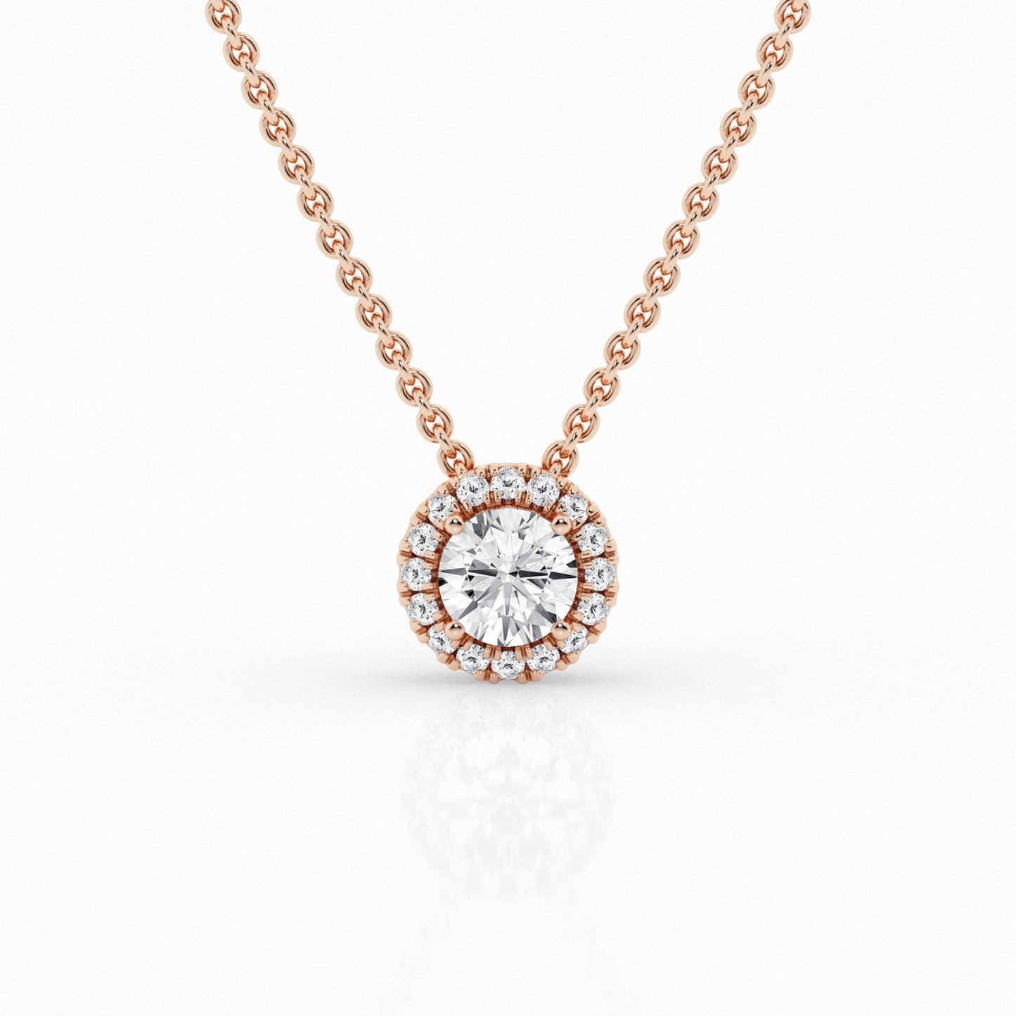 Halo Lab Grown Diamond Necklace