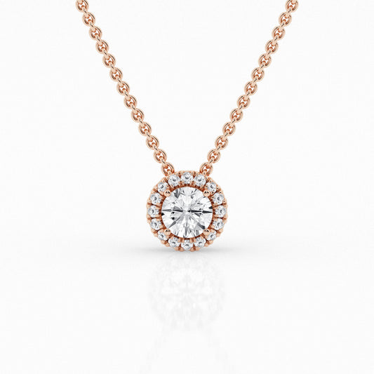 Halo Lab Grown Diamond Necklace