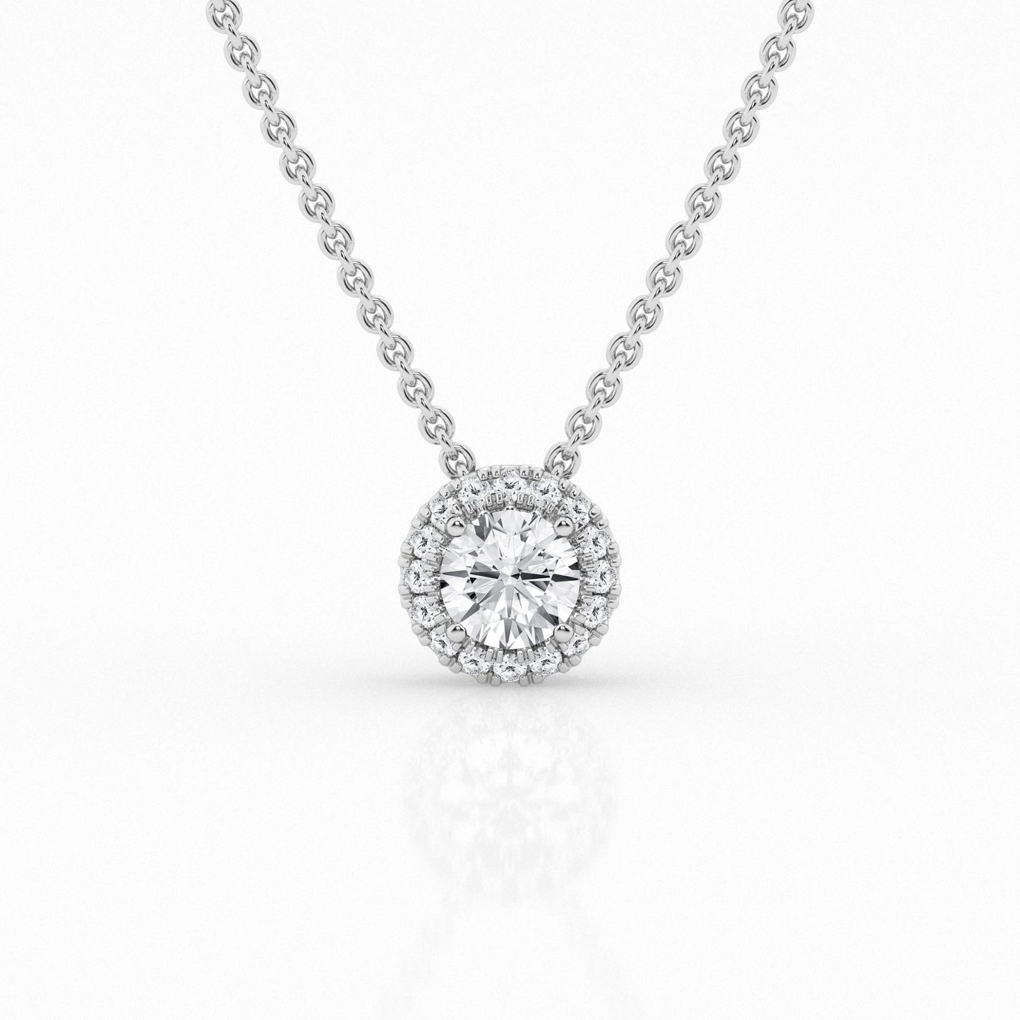 Halo Lab Grown Diamond Necklace
