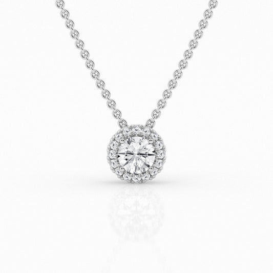 Halo Lab Grown Diamond Necklace
