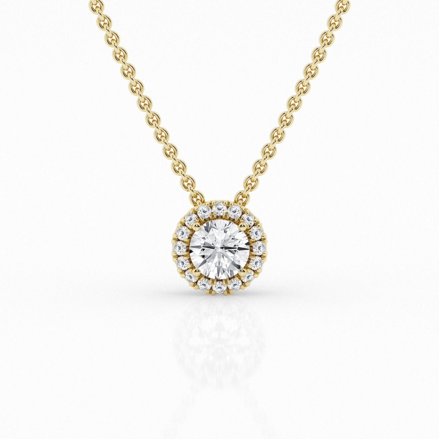 Halo Lab Grown Diamond Necklace