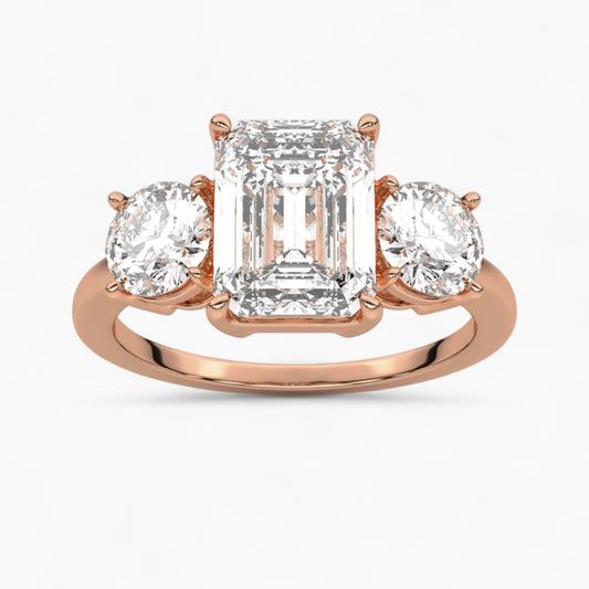 Heart Cut Three Stone Diamond Engagement Ring