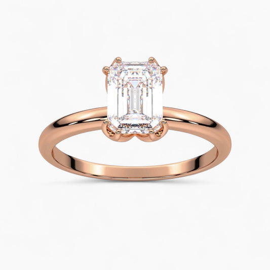 Round Cut Four Prong Petite Solitaire Diamond Engagement Ring