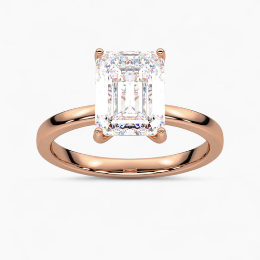 Round Cut Four Prong Petite Solitaire Diamond Engagement Ring