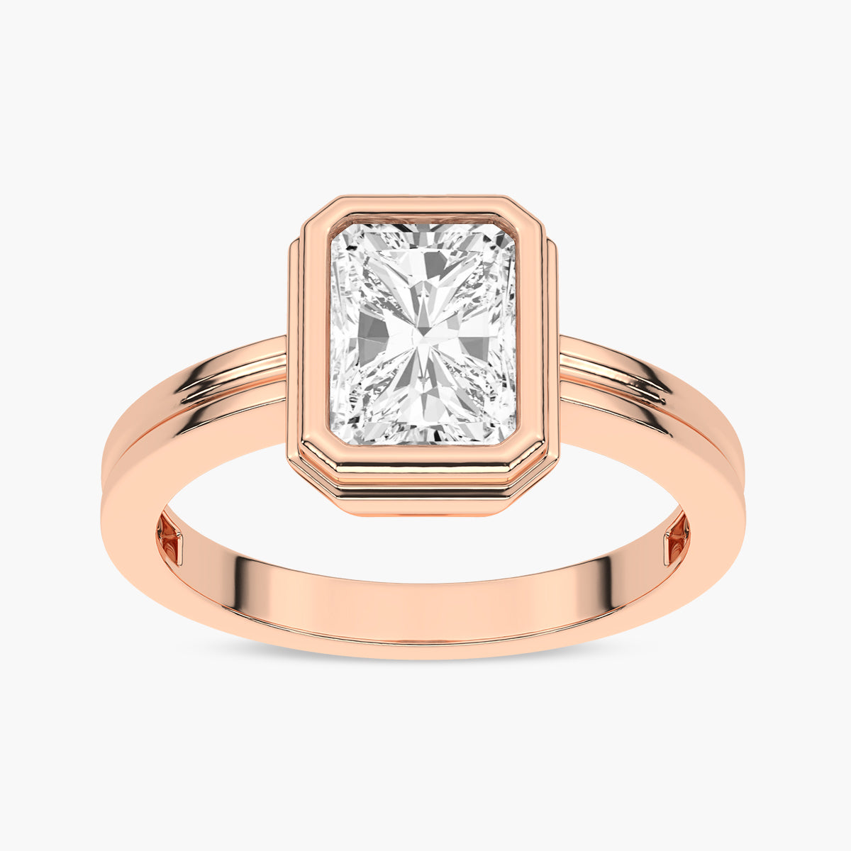 Milgrain and Bezel Set Diamond Engagement Ring