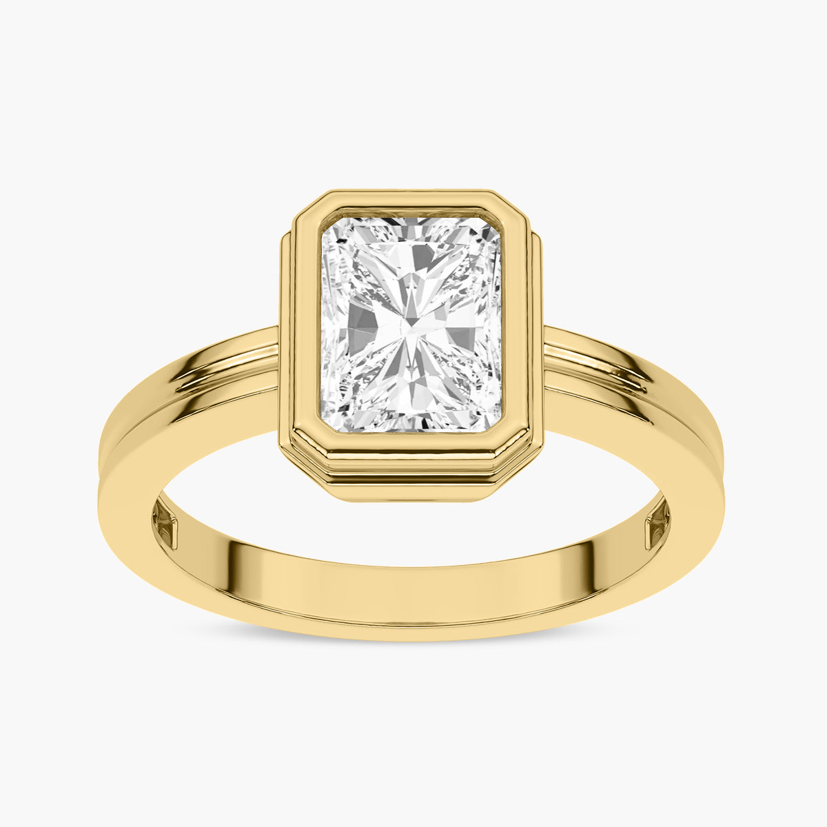 Milgrain and Bezel Set Diamond Engagement Ring