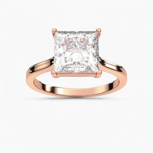 Diamond Engagement Ring with Baguette Diamond Surround