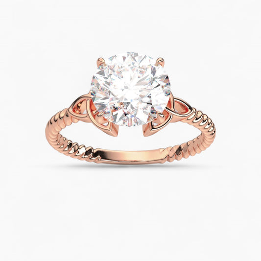 Enchanting Knotwork Twist Solitaire Engagement Ring