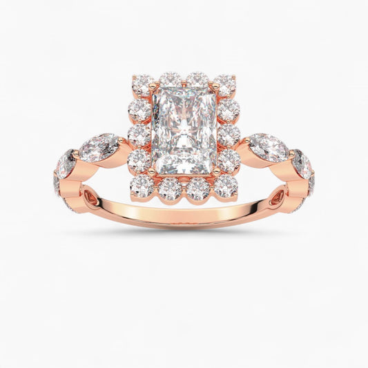 Fancy Pink Floating Diamond Halo Engagement Ring