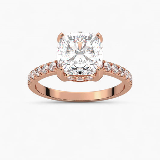 Petite Bloom Diamond halo Engagement Ring