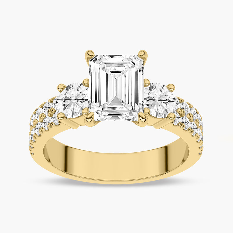 side stone lab grown diamond engagement rings