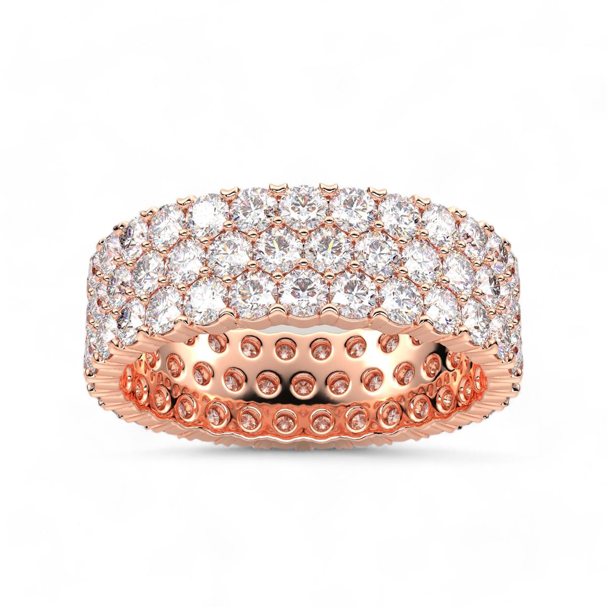 Triple-row Eternity Wedding Band