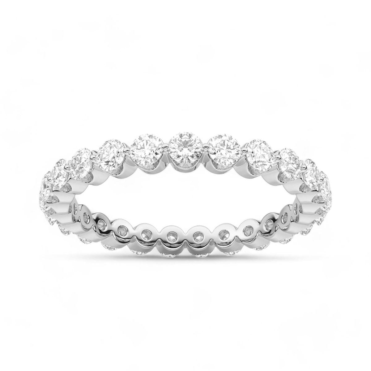 Single Prong Round Cut Eternity Band