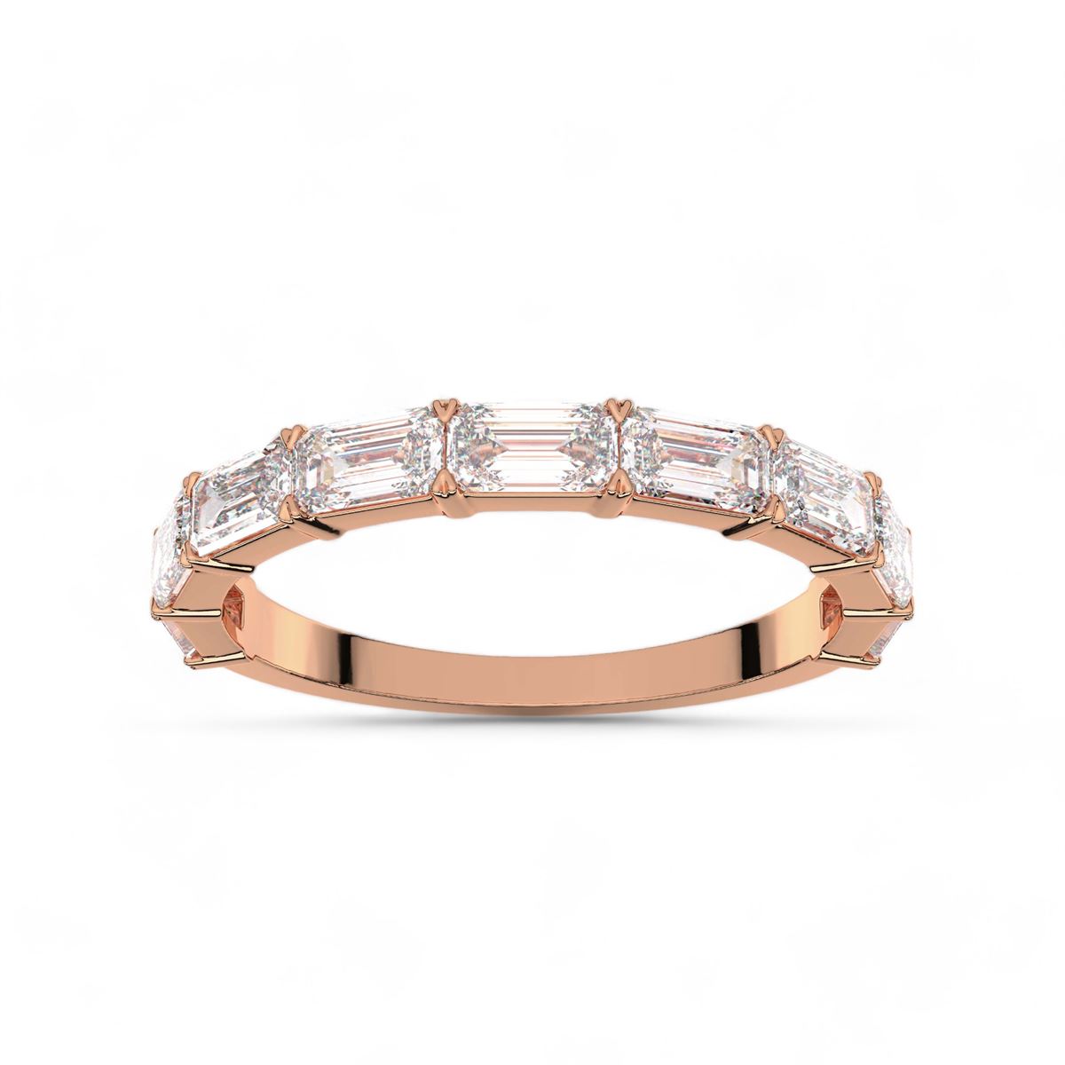 Horizontal Lay Emerald Cut Band