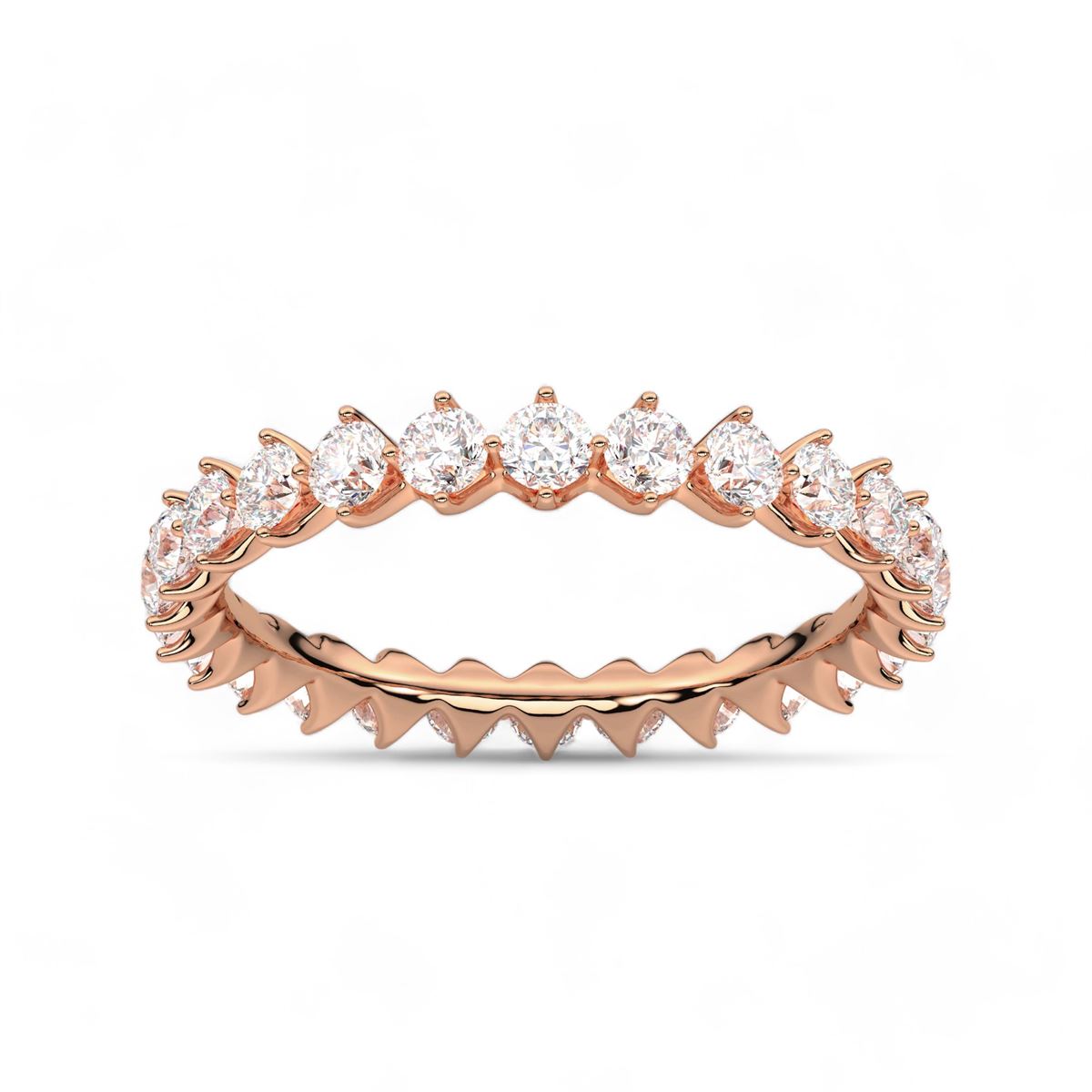 Four Prong Round Cut Diamond Band