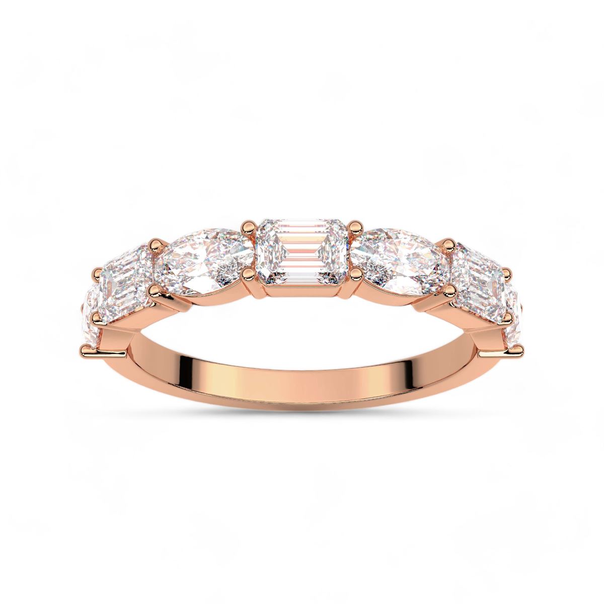 Oval and Emerald Cut Diamond band