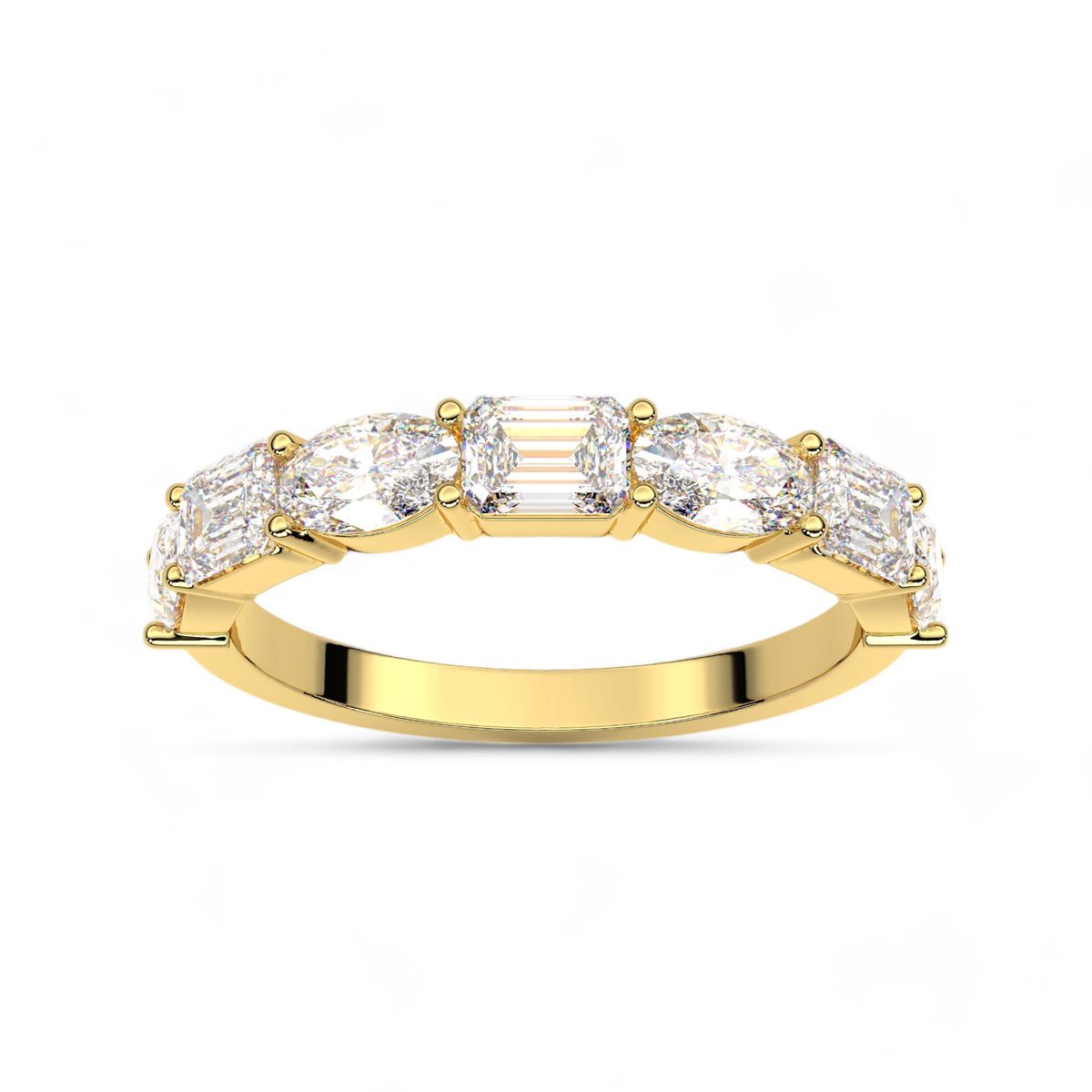 Oval and Emerald Cut Diamond band