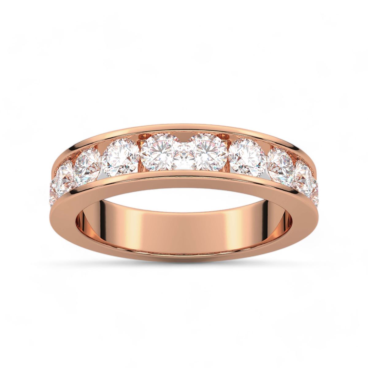Channel-Set Round Cut Diamond Band