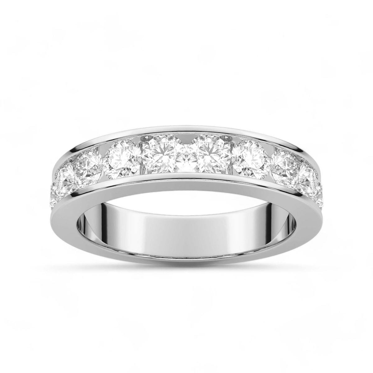 Channel-Set Round Cut Diamond Band