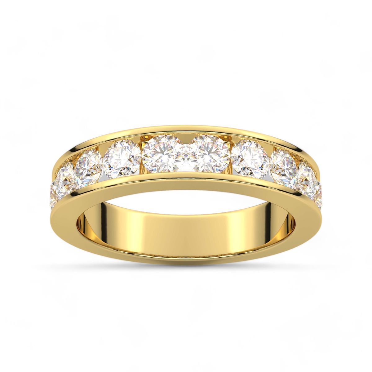 Channel-Set Round Cut Diamond Band