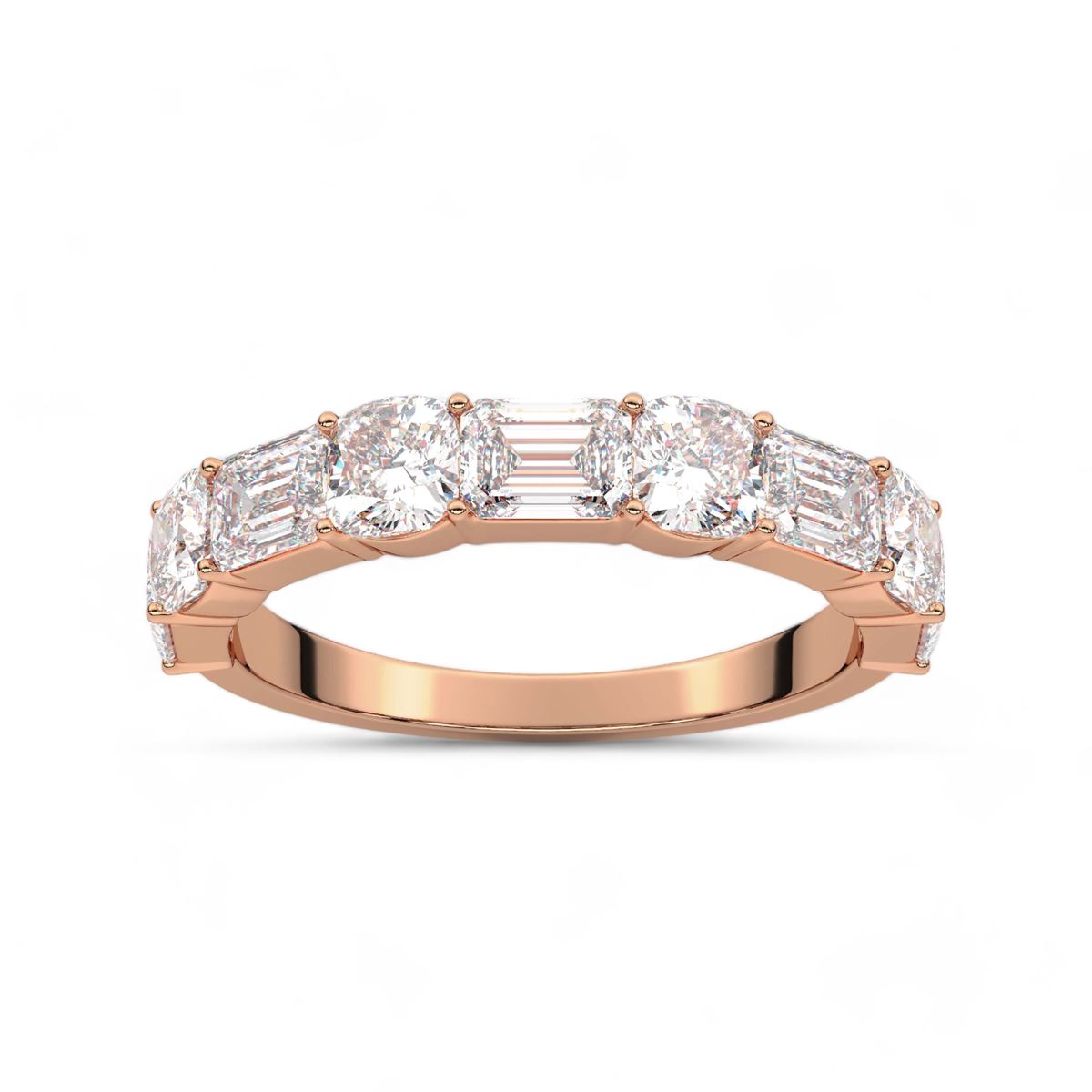 Round and Emerald Cut Band