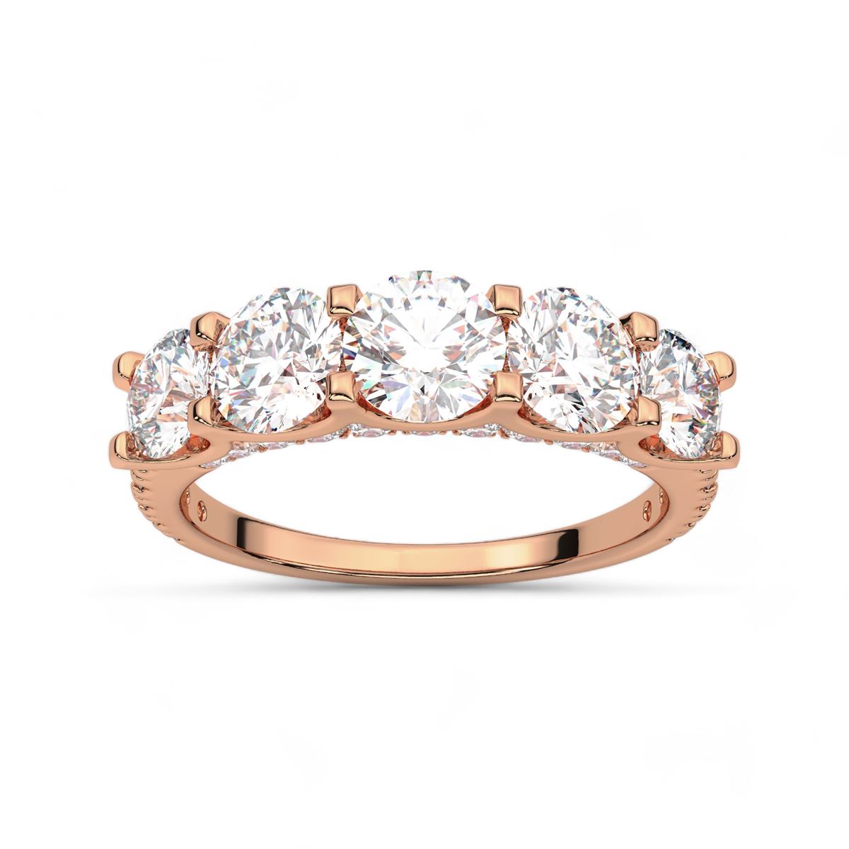 Five Stone Round Cut Ring