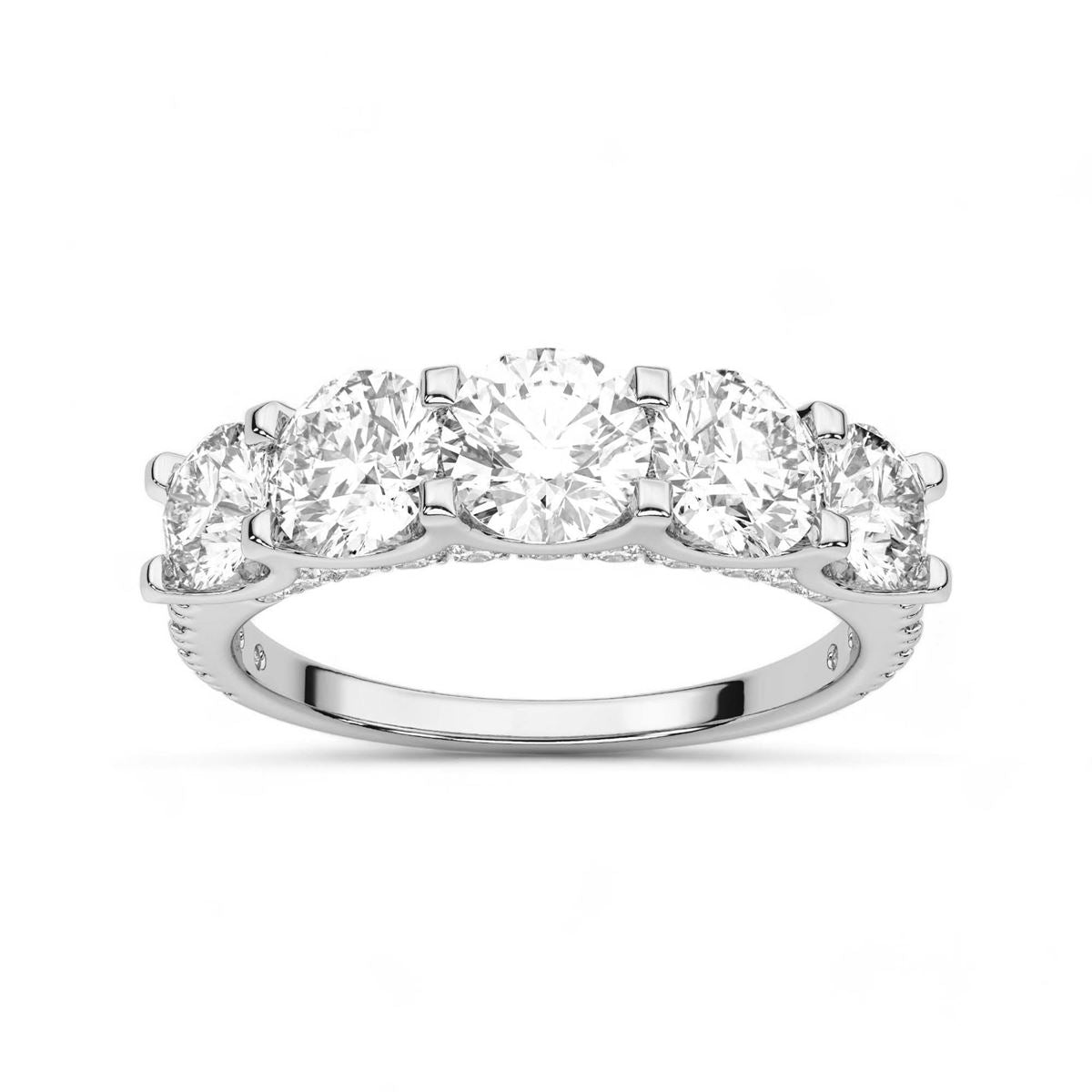 Five Stone Round Cut Ring