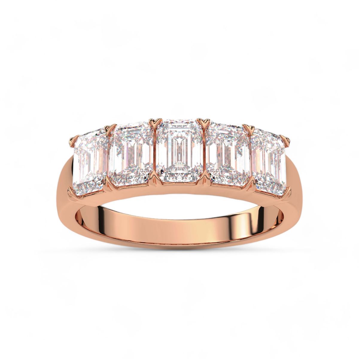 Five Stone Emerald Cut Ring