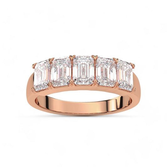 Five Stone Emerald Cut Ring