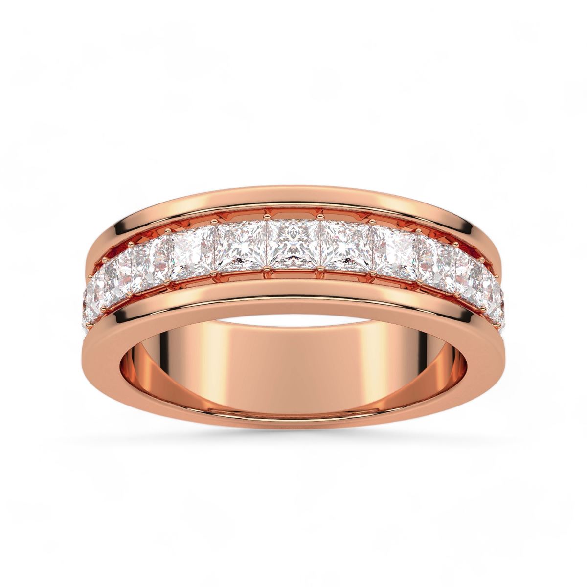 Channel Prong Set Princess Cut Band