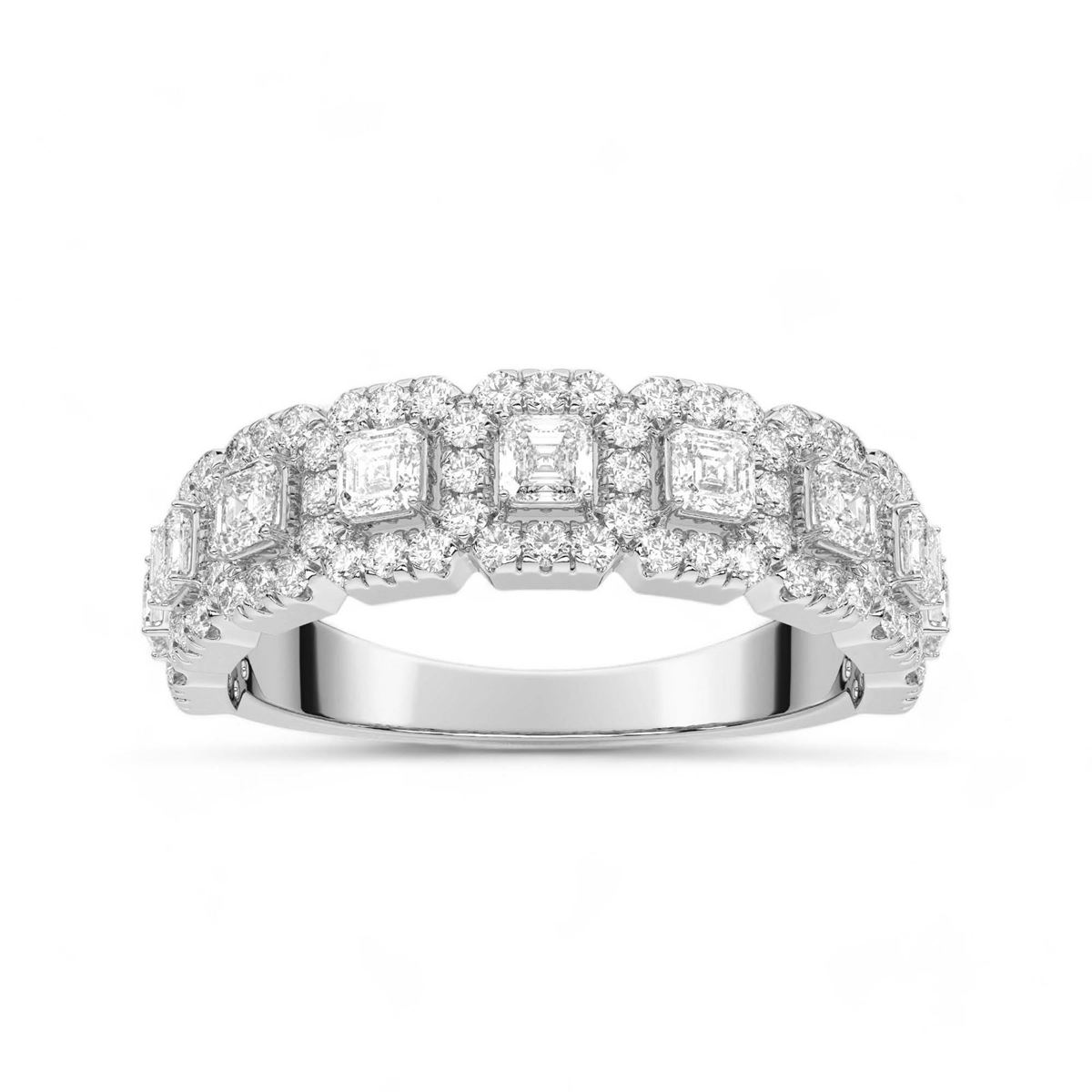 Studded Asscher Cut Diamond Band