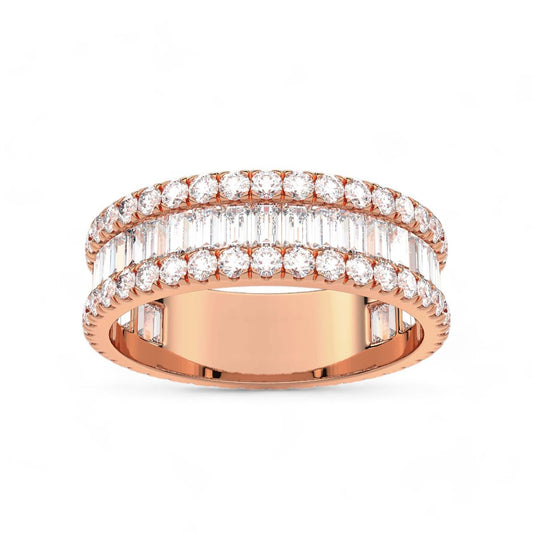 Baguette and Round Cut Diamond Eternity Band