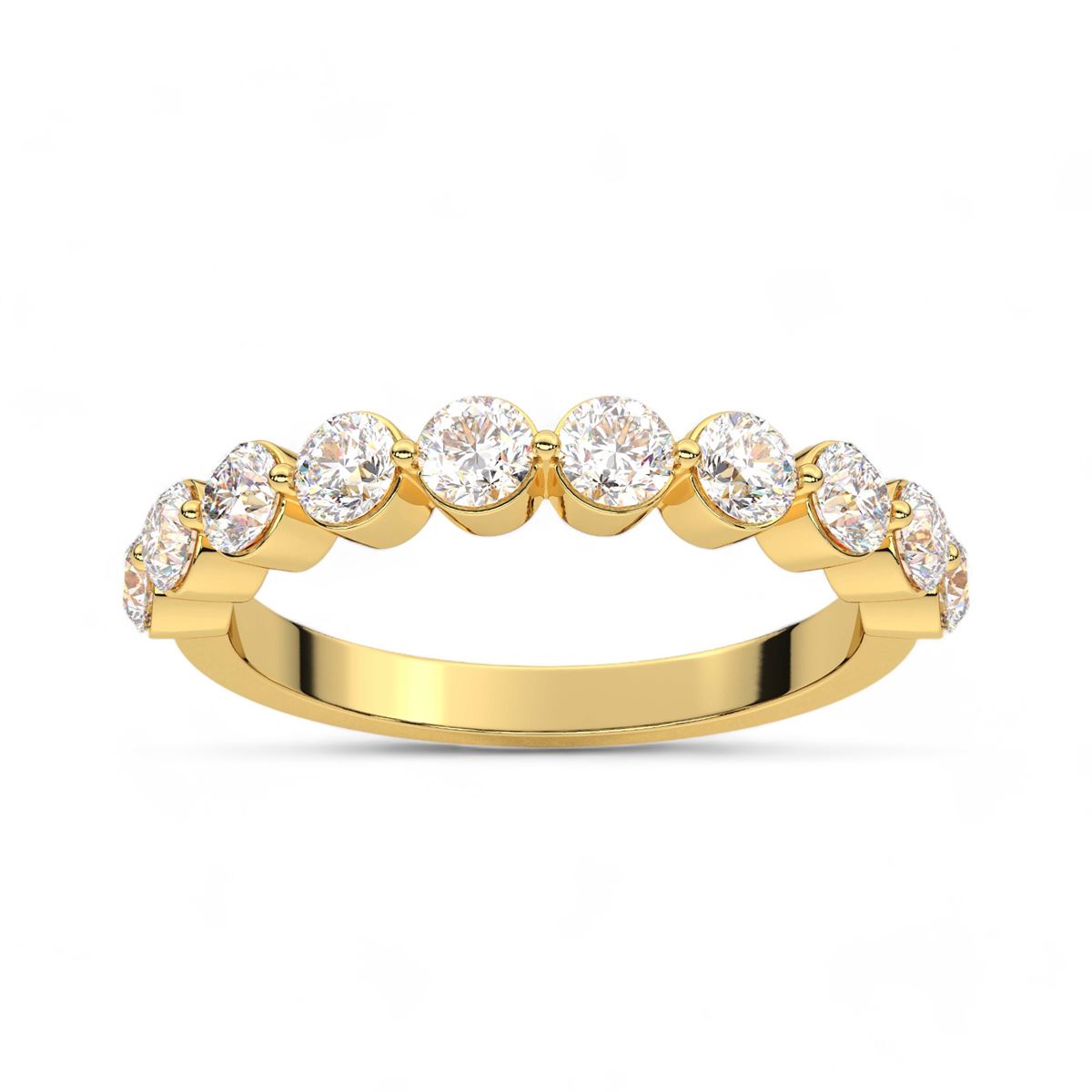 Shared Prong Round Cut Diamond Band
