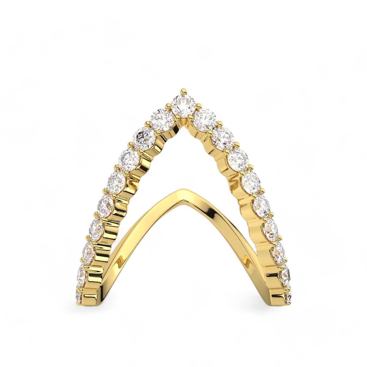 Wishbone Round Cut Diamond Band