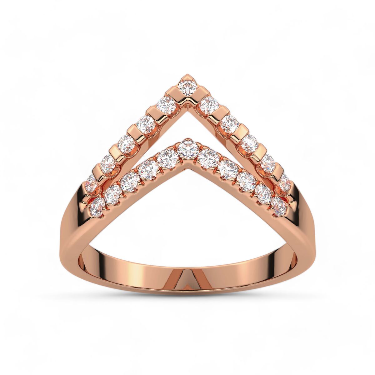 Double Chevron Diamond Ring