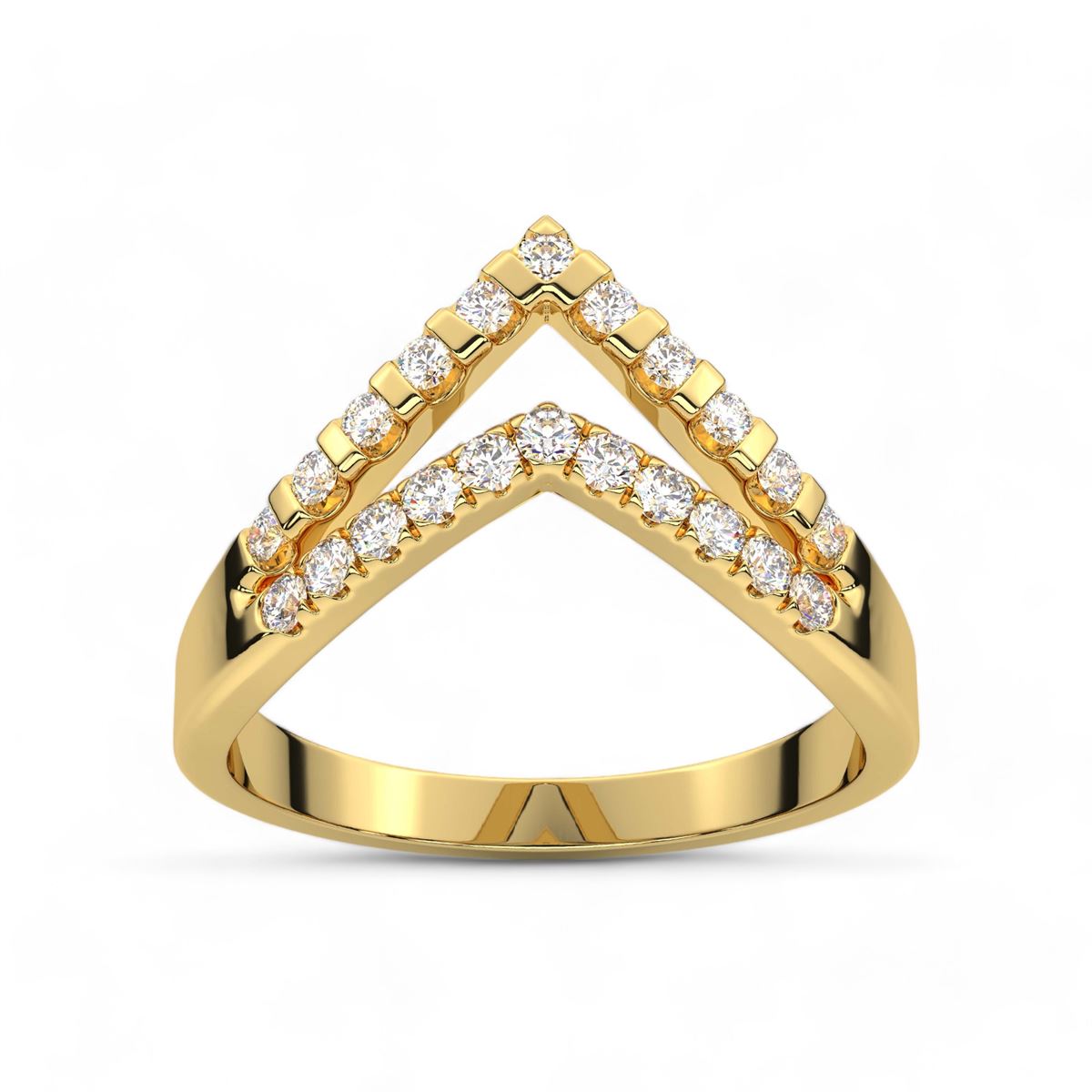 Double Chevron Diamond Ring