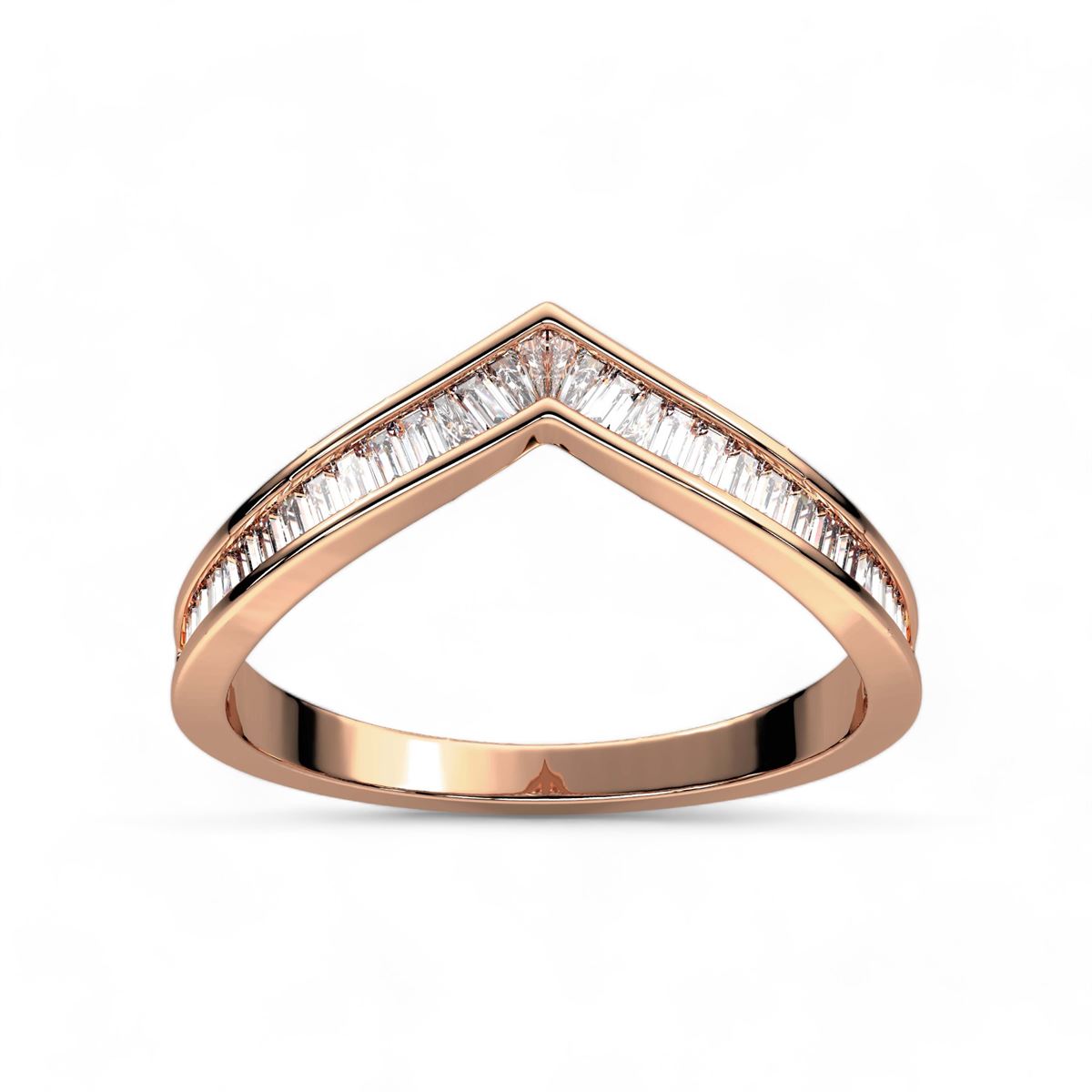Baguette Cut Chevron Ring