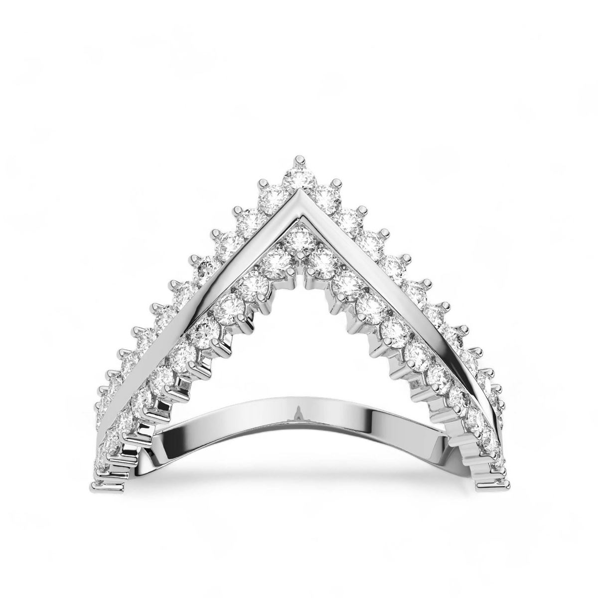 Triple Row Chevron Ring