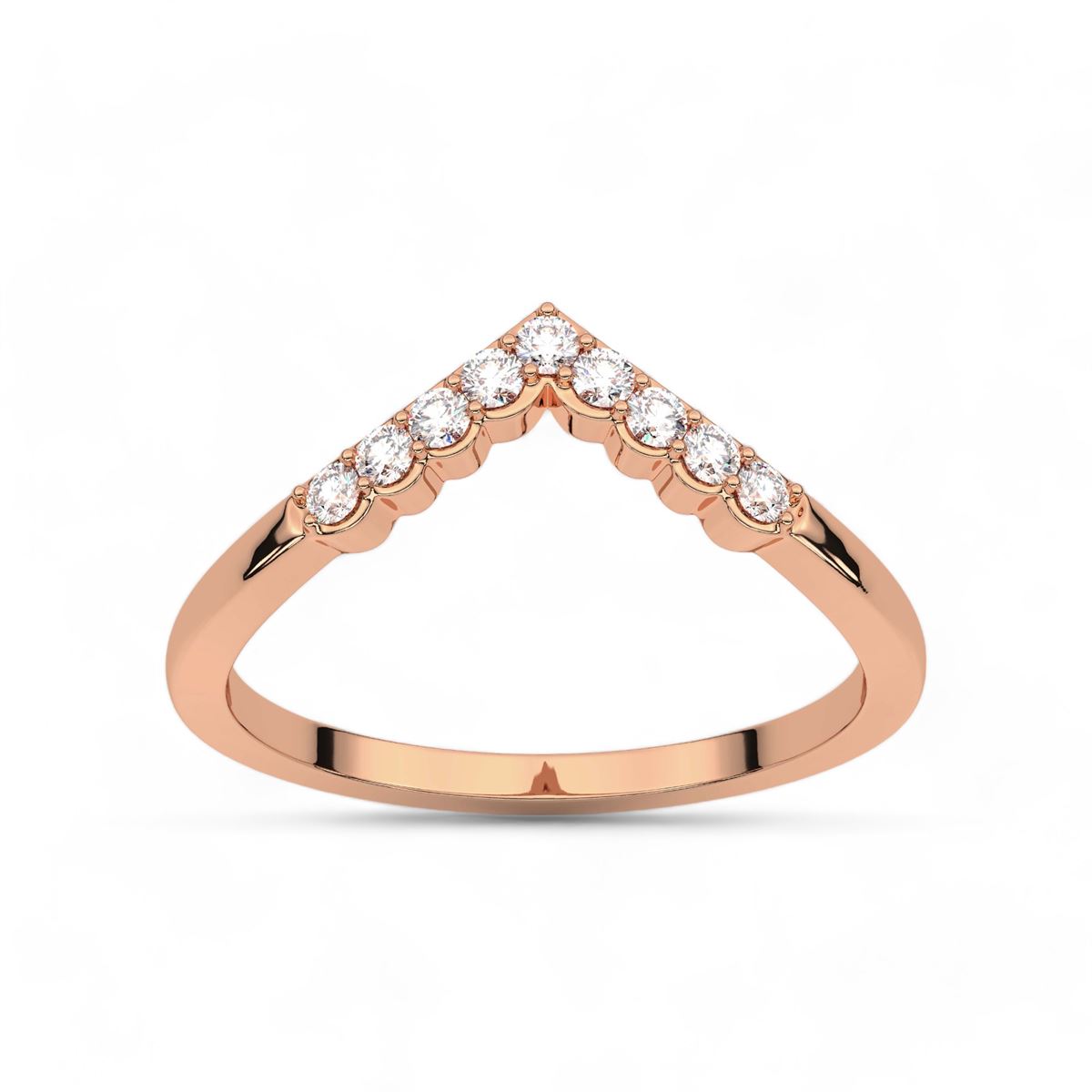 Scalloped Chevron Diamond Ring