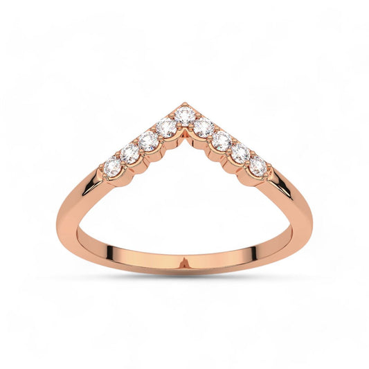 Scalloped Chevron Diamond Ring