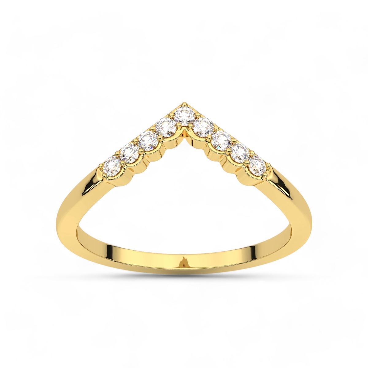 Scalloped Chevron Diamond Ring