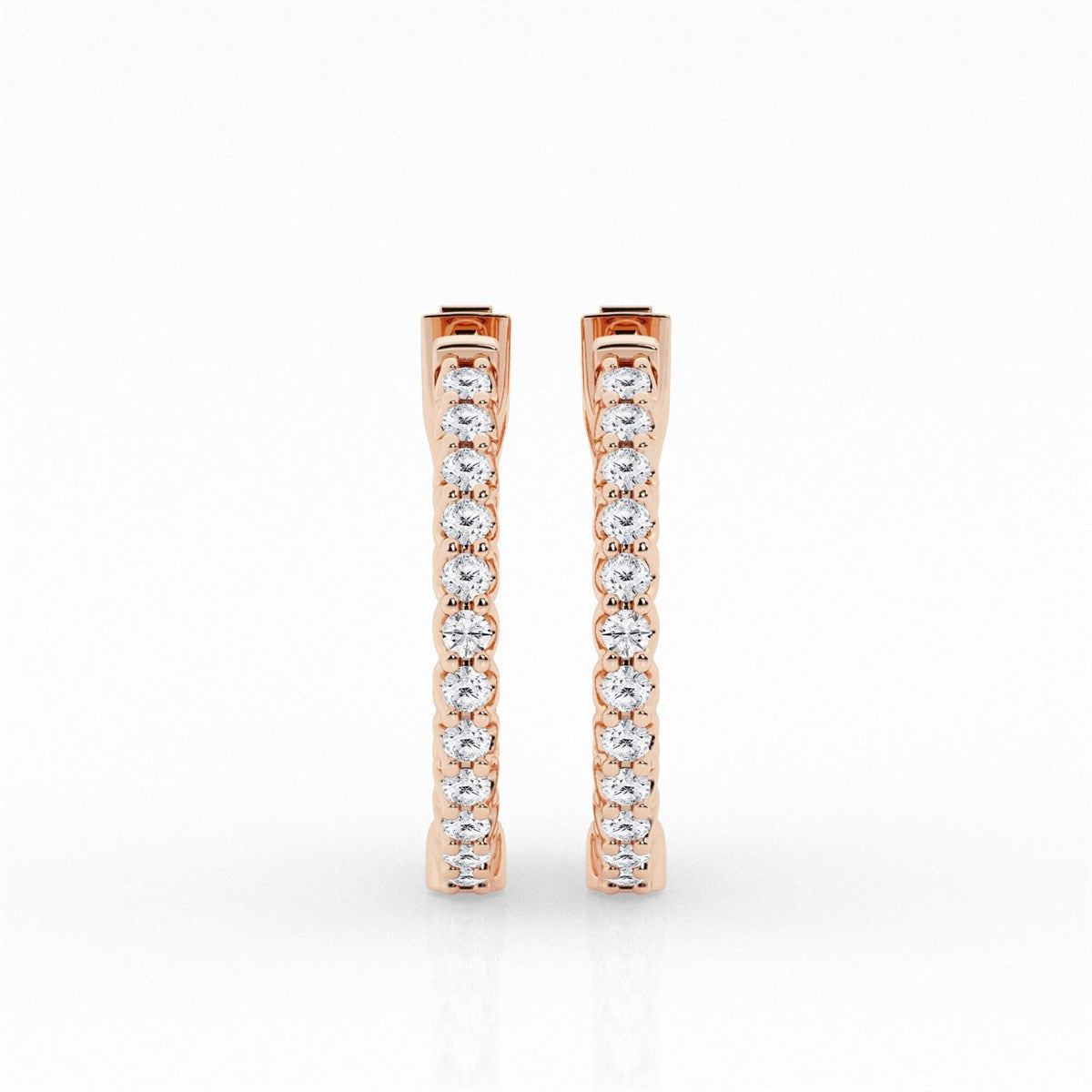 Round Lab Grown Diamond Inside Out Hoop Earrings